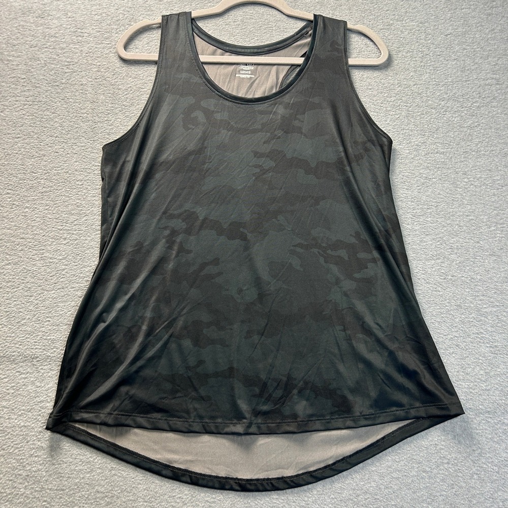Athletic Works Camo Tank Top Womens Large Black Running Activewear Racerback